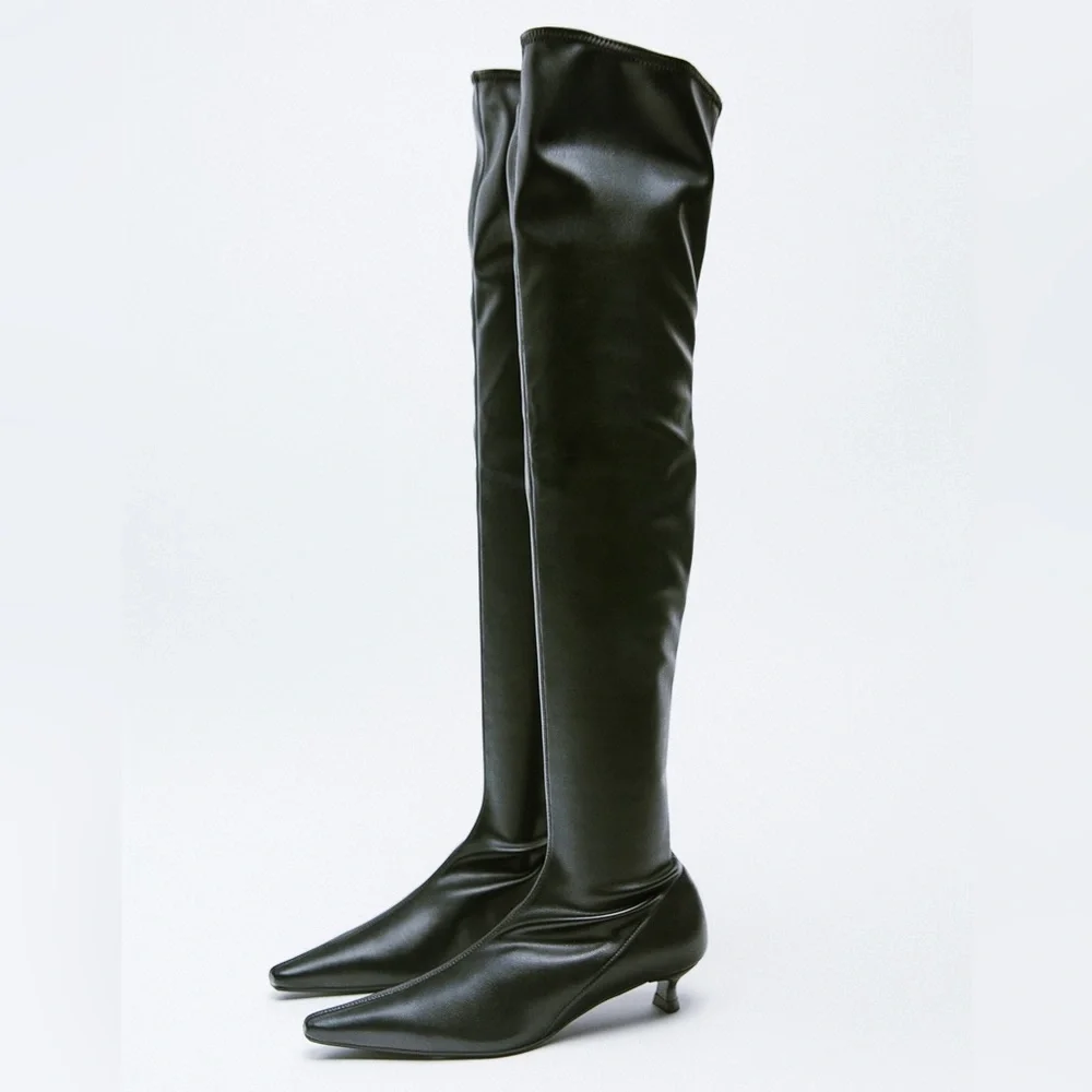 Zara black leather